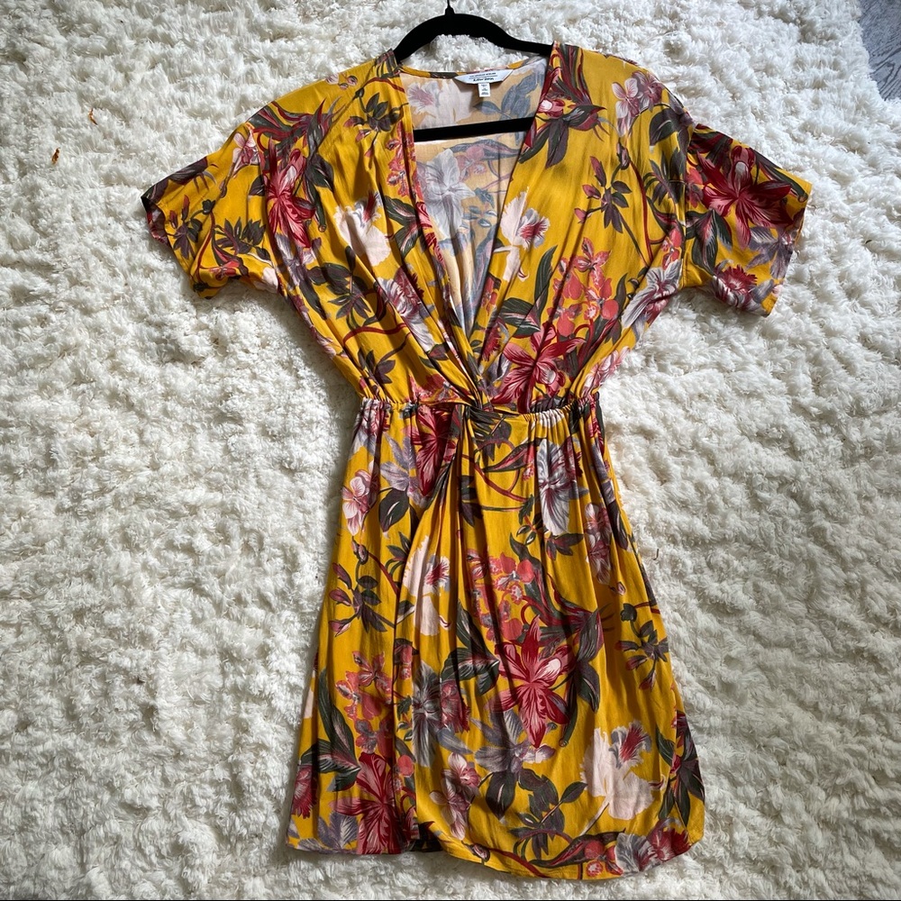 & Other Stories Floral Faux Wrap Dress